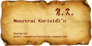 Nosztrai Koriolán névjegykártya